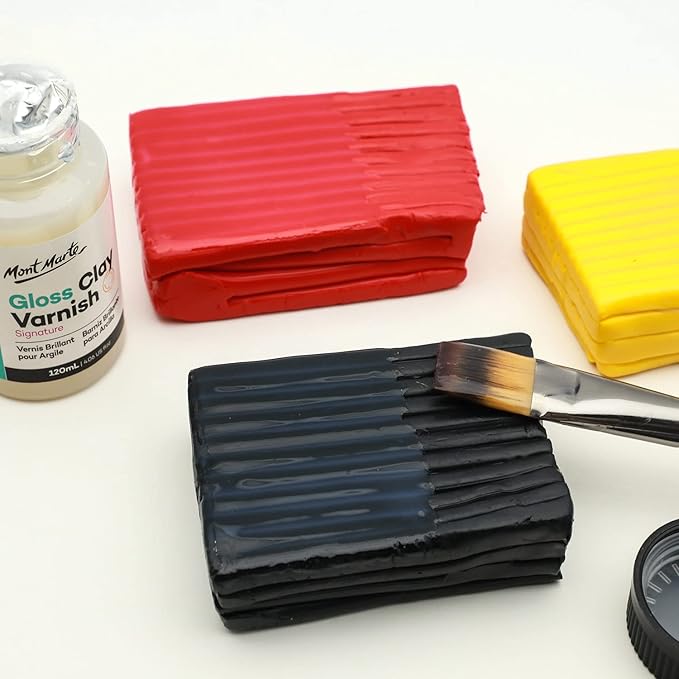 Mont Marte Clay Sculpture Sealant, Glossy Clear Varnish, Signature 4.05oz (120ml), Air or Polymer Clay Sealer