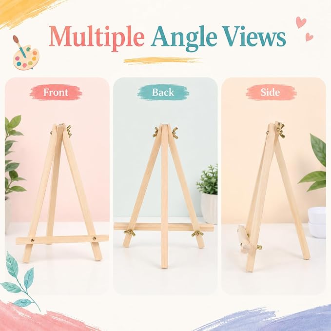 12 Pack 9 Inch Wood Tripod Easel Stand for Painting Canvases