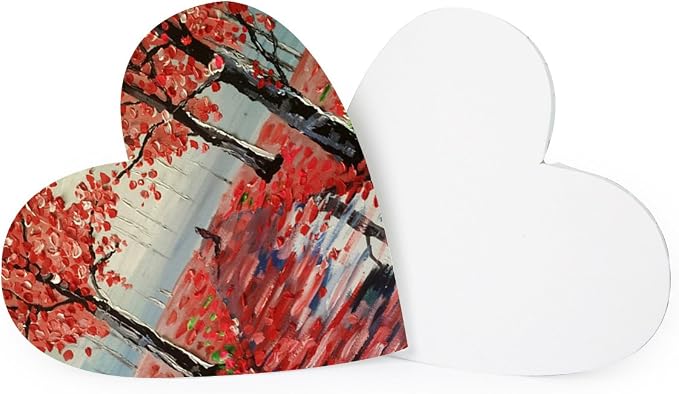 Transon 12inch Artist Heart Canvas Primed Stretched Canvas Ready for Painting Pack of 2