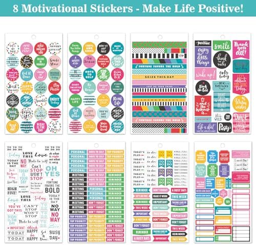 Planner Stickers - 28 Sheets, Journal Stickers for Monthly Weekly and Daily