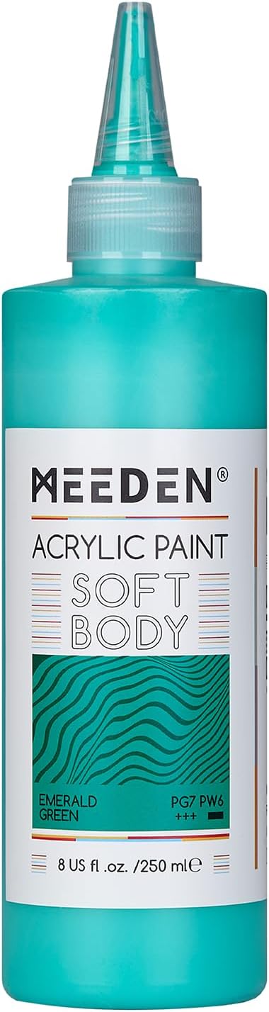 MEEDEN Soft Body Acrylic Paint: Emerald Green Matte Finish 250ml/8.45oz