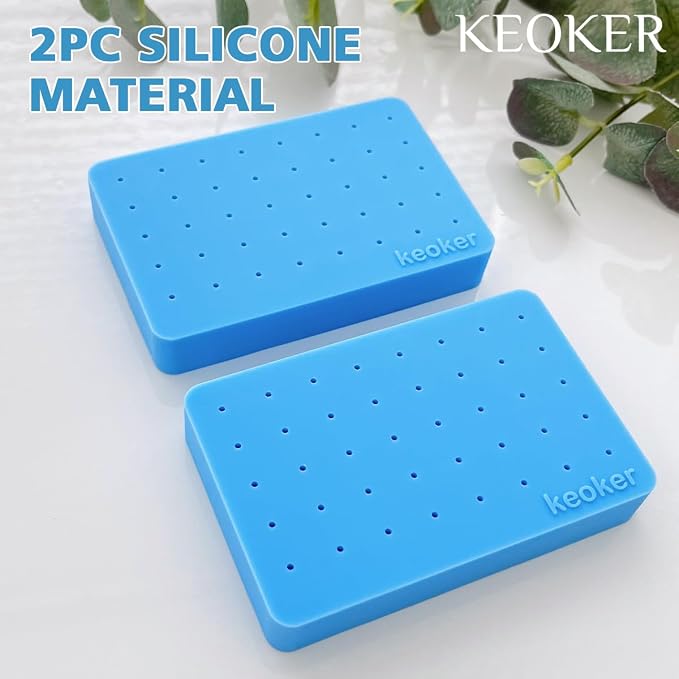 Keoker 2PCS Silicone Baking Mat for Polymer Clay, Stud Earring Application Board for Standing & Painting, Polymer Clay Tool