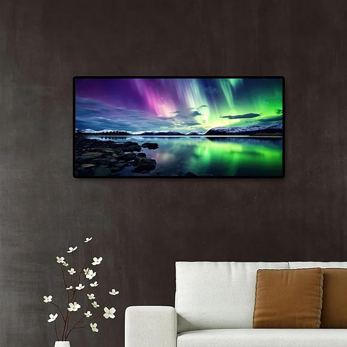 5D Diamond Art Kits for Adults Large Size Diamond Painting Kit 27.6x15.8in | Northern Lights Large Diamond Art Kit for Adult, DIY Full Drill Big Aurora Diamond Dots Gem Art Kits for Home Wall Decor Gift