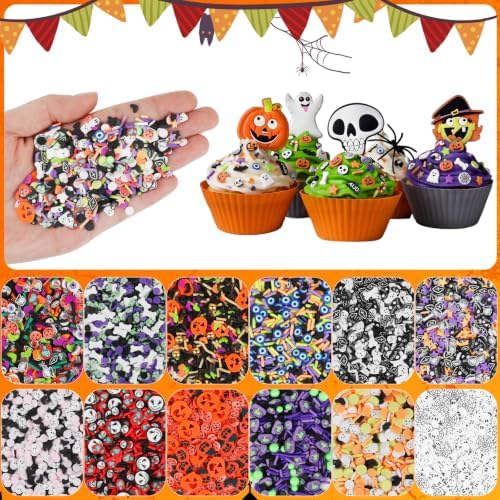 DIYASY 180g Fake Halloween Sprinkles, 6.35oz Non-Edible Polymer Clay Slices