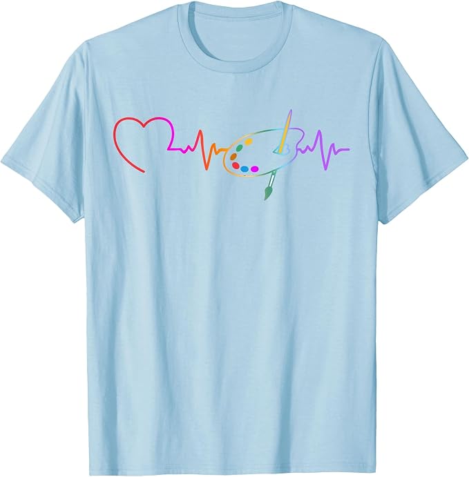 Funny Paint Palette Brush Artist Painter Art Teacher Men Kid T-Shirt