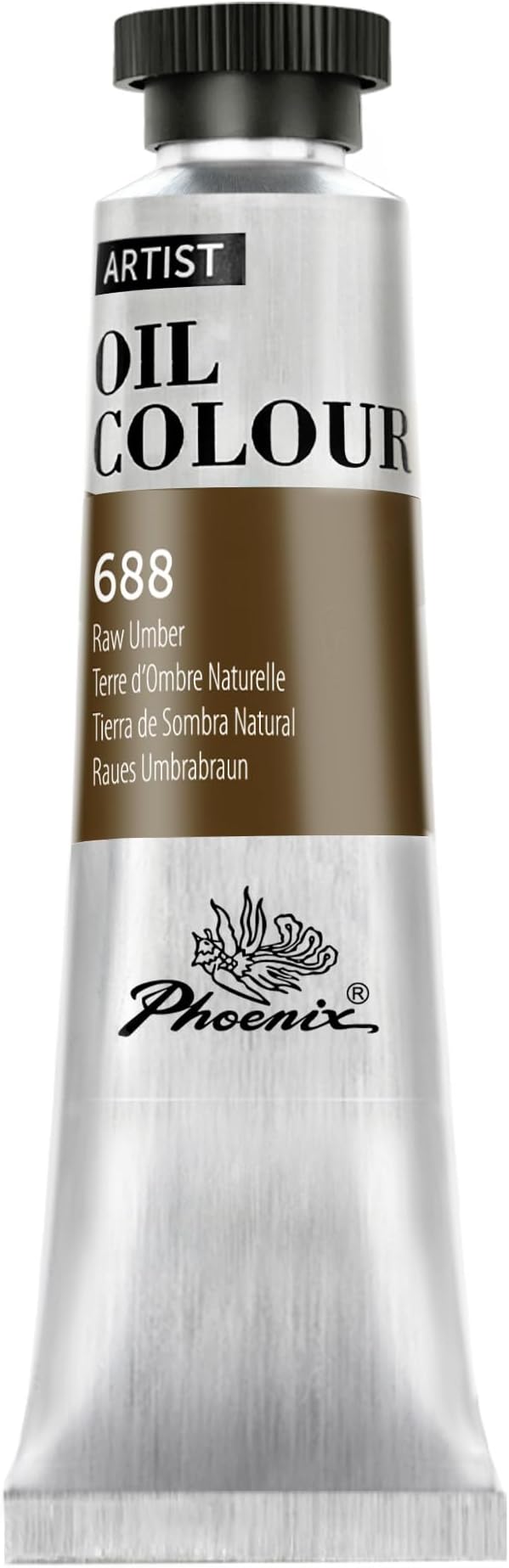 PHOENIX Raw Umber Oil Paint - 40ml / 1.35 Fl oz. Single Tube - Artist Quality Oil Based Paint for Professionals