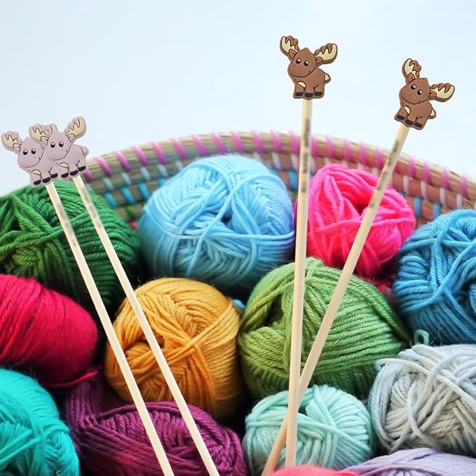 10 Pack Colorful Deer Knitting Needle Stoppers Knitting Needles Point Protectors Silicone Needle Point Protectors Knitting Accessories and Supplies Knitting Tools