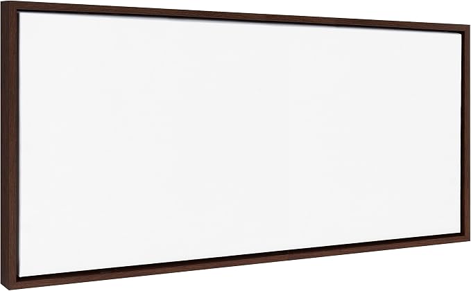 Kate and Laurel Sylvie Blank Framed Canvas Wall Art, 18x40 Brown, Modern Empty Canvas for Paint-Your-Own Art, Premium Framed