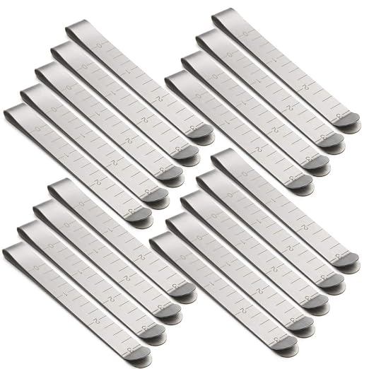 Sewing Clips Set of 20 Stainless Steel Hemming Clips 3 Inches Measurement Ruler
