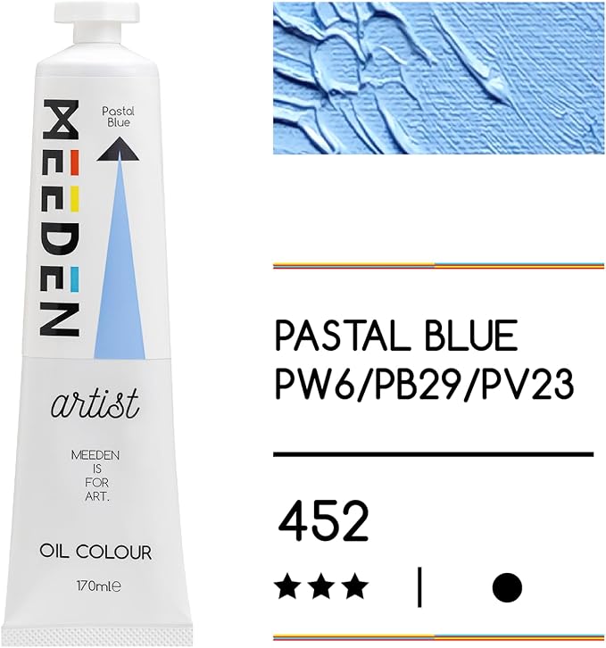 MEEDEN Artist Grade Oil Paint: Pastal Blue - 170ml/5.7oz Tube | Professional Art Paints and Supplies for Canvas Painting