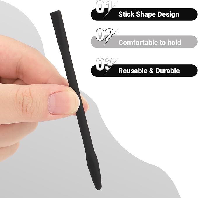 Gartful Colored Silicone Stir Sticks, Epoxy Resin Mixing Sticks Reusable Stirring Rods for Art Supplies, DIY Crafts Resin, Paint Mixing, Craft Supplies, Tumbler Making, Face Mask Spatula,Black