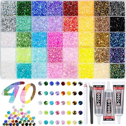 50000+Pcs Rhinestones for Bedazzling Kit 3mm Gems Bedazzler Set