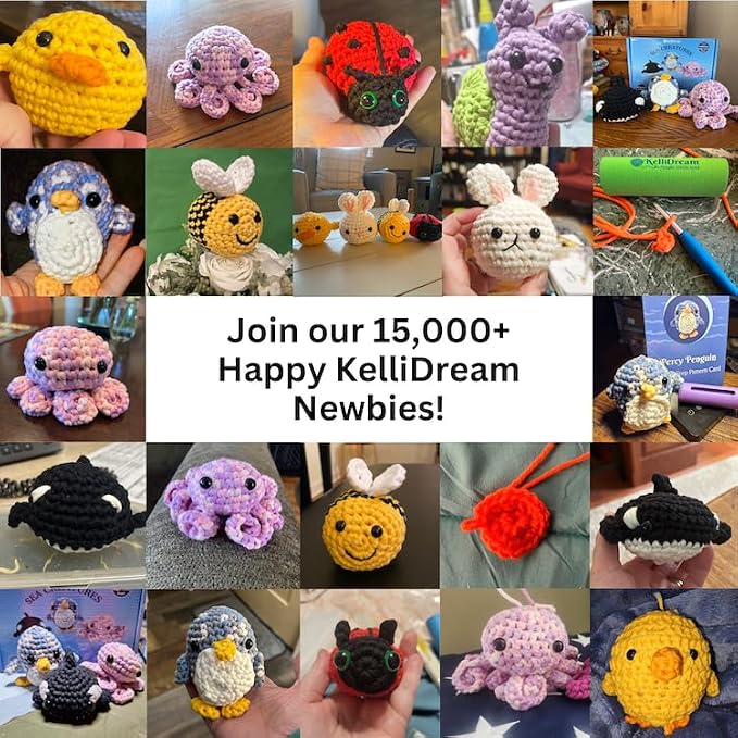 KelliDream Original Magic Circle Crochet Tool w Right & Left-Handed Step by Step Online English Instructions & Videos, Learn How to Make a Magic Circle Stitch w All Yarn Sizes (Purple)