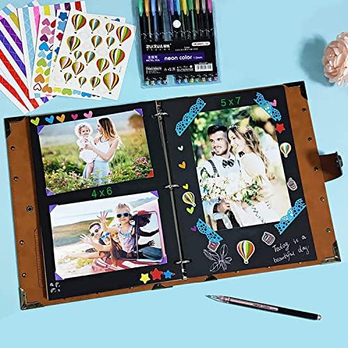 ZEEYUAN DIY Scrapbook Photo Album 60 Pages Leather Memory Photo Book 8.5x11 inch,Vintage Travelling Scrapbook Family Scrap Book Scrapbooking Supplies Kits for Couples