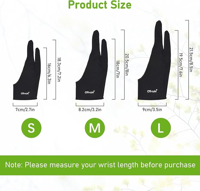 OTraki 4 Pack Artist Drawing Gloves for Digital Tablet Paper Sketching