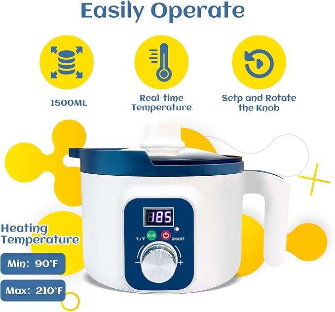 KQU Wax Melting Pot with Digital Temperature Control for Candle Making
