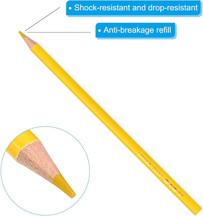 PATIKIL Lemon Colored Pencils Set,12 Pcs Oil Color Pencils Wooden Coloring Drawing Pencil for Artists Art Painting