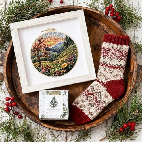 SCECALA 3 Pack Mountain Tree Landscape Embroidery Kit