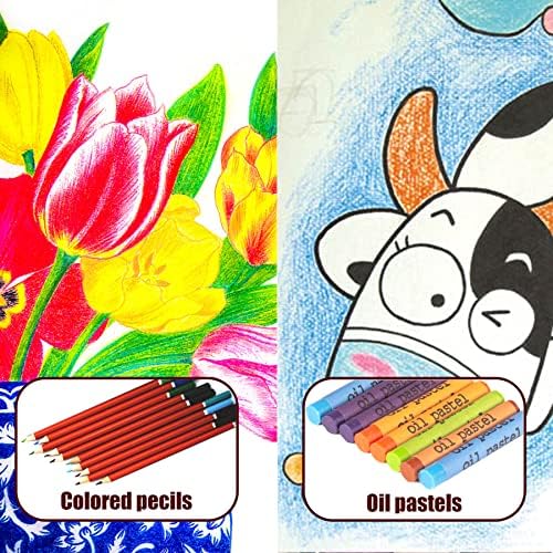 KINSPORY 150PC Art Set with Sketch Book, Coloring Art Kit Drawing Art Supplies Case, Markers Crayon Colour Pencils for Budding Artists Kids Teens Boys (Blue)