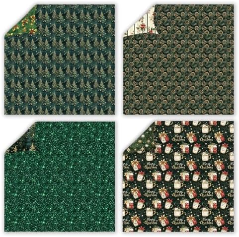Christmas Scrapbook Paper 12 x 12 - 24 Sheets Double Sided Printing Christmas Pattern Paper Set, Decorative Paper for Card Making Scrapbook Decoration