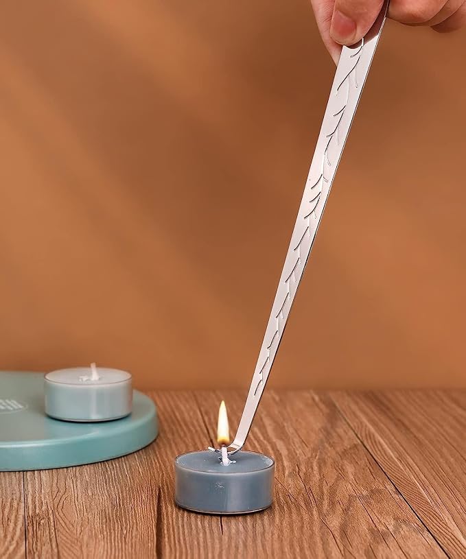RONXS 3 in 1 Candle Wick Trimmer Set, Snuffer, Dipper, Cutter, Silver | Candle Care Accessory Kit, Stainless Steel, Trims Wick, Puts out Flame and Dips, Gift Box for Candle Lovers Home Decoration