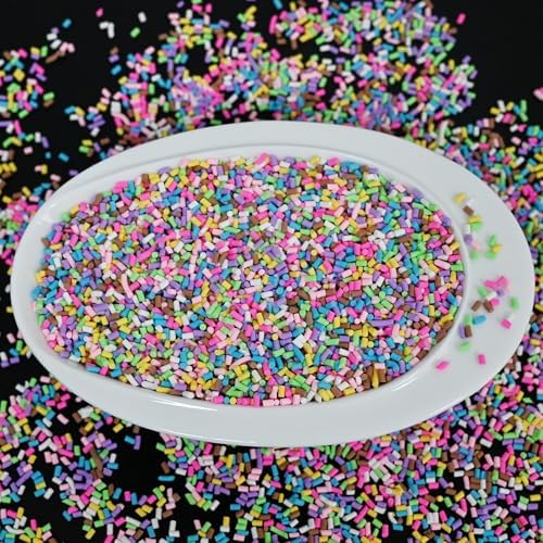 LIKETURE Fake Sprinkles 110G Non-edible Polymer Clay Sprinkles Fake Candy Sprinkles Slime Sprinkles Faux Sprinkles for Resin Slime Add Ins Plastic Sprinkle Nail Art Shaker Card Filler (Light Blue)