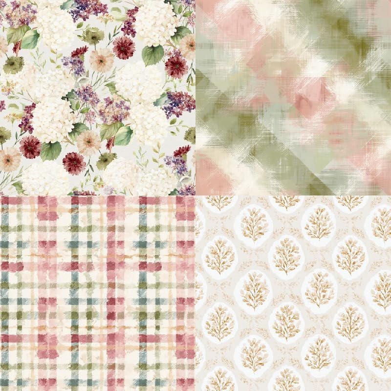 Spring Scrapbook Paper Pad Striate Flower Patterned Paper 6×6,24 Sheets Single-Sided Scrapbooking CardStock Papers Pad for Holiday Cardmaking DIY Origami Journaling.