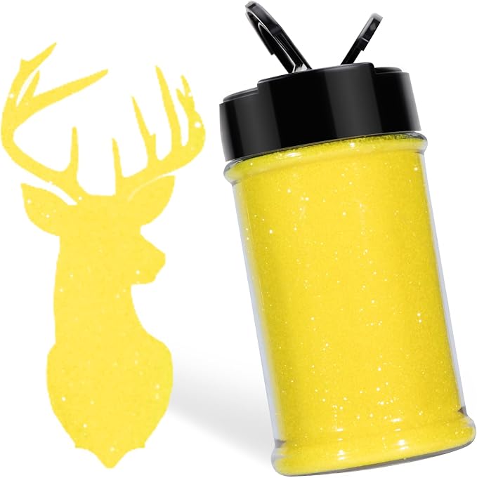 HTVRONT Yellow Glitter for Crafts and Arts- 1.7oz/50g Fine Glitter Powder | Craft Glitter for Resin, Jewelry, Keychains, Candle Making, Paint, Slime Add Ins, Cosmetic Glitter for Nail Face