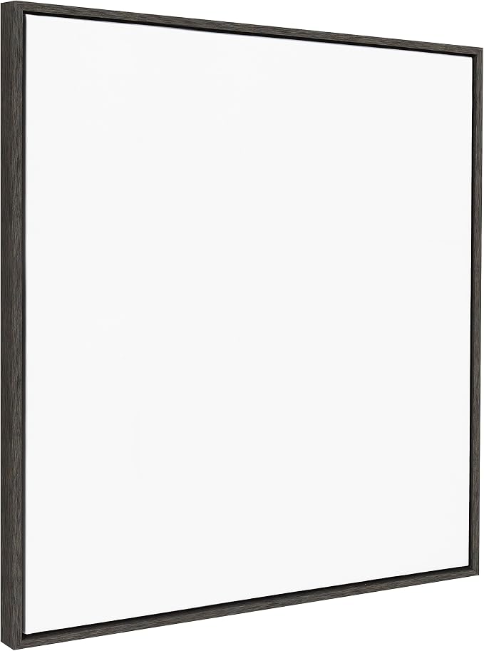 Kate and Laurel Sylvie Blank Framed Canvas Wall Art, 30x30 Dark Gray, Modern Empty Canvas for Paint-Your-Own Art, Premium Canvas Already Framed