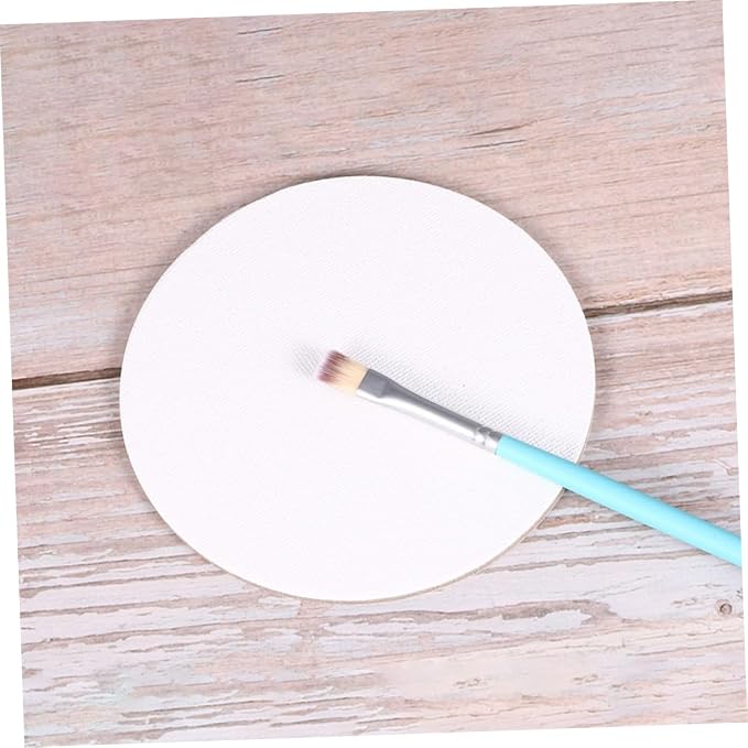 INOOMP 8pcs Round Canvas Panels for Oil Painting 4 Inch Primed Blank Canvases for Artists Mini Canvas Boards for Acrylic and Watercolor for Kids Crafts