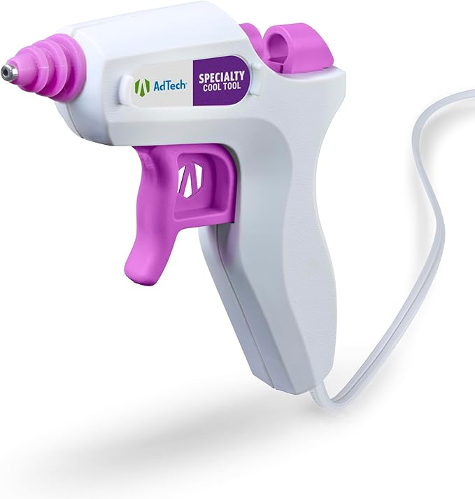 AdTech Cool Tool Kit with Low-Temp Glue Gun, White - Kid-Friendly, Safe for Crafting & Projects, Lightweight & Portable for Group Events
