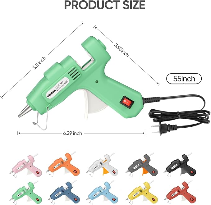 ROMECH 20W Mini Hot Glue Gun Kit, 30 Glue Sticks Set for DIY Crafts, Repair