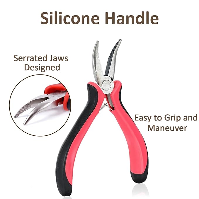 Hair Extension Tools Kit,500 Ring Beads,Pliers,Threader,Crochet Hook