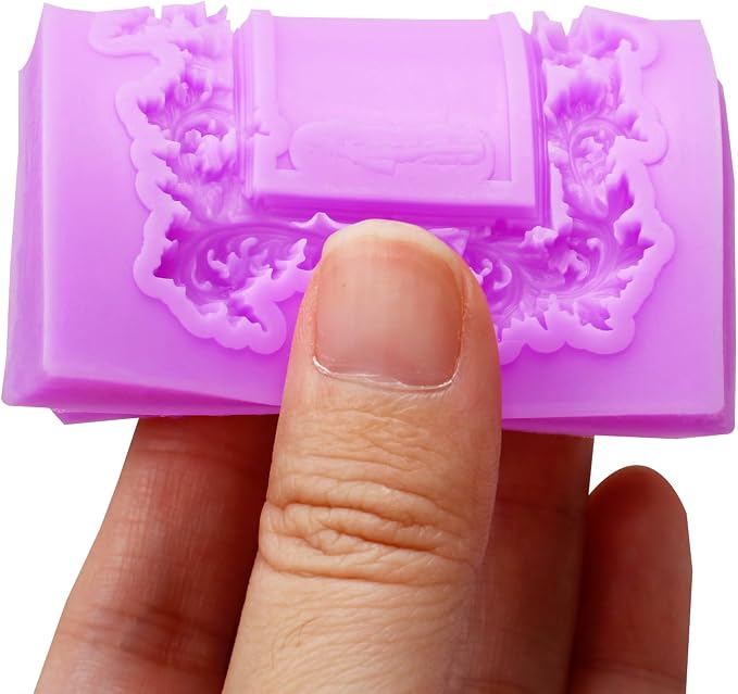 Silicone Frame Chocolate Molds, Vintage Ornate Picture Frame Fondant Molds, for Resin Casting Crafts Cake Decoration Set of 4