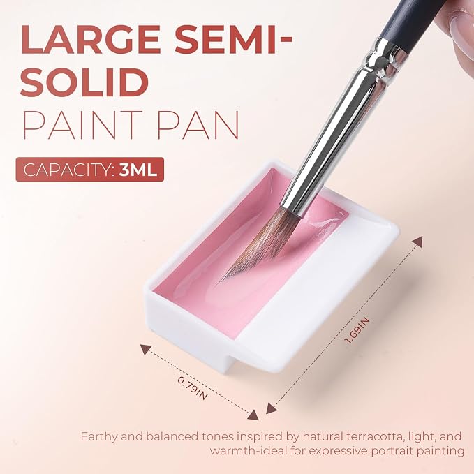 Fuumuui CREAMORA Watercolor Paint Set 24 Color Opaque Semi-Solid Warm Terracotta | for Soft Gradient, Figure Painting, Portrait Sketch, Professional Art Supplies Artists & Beginner Painting Sketching