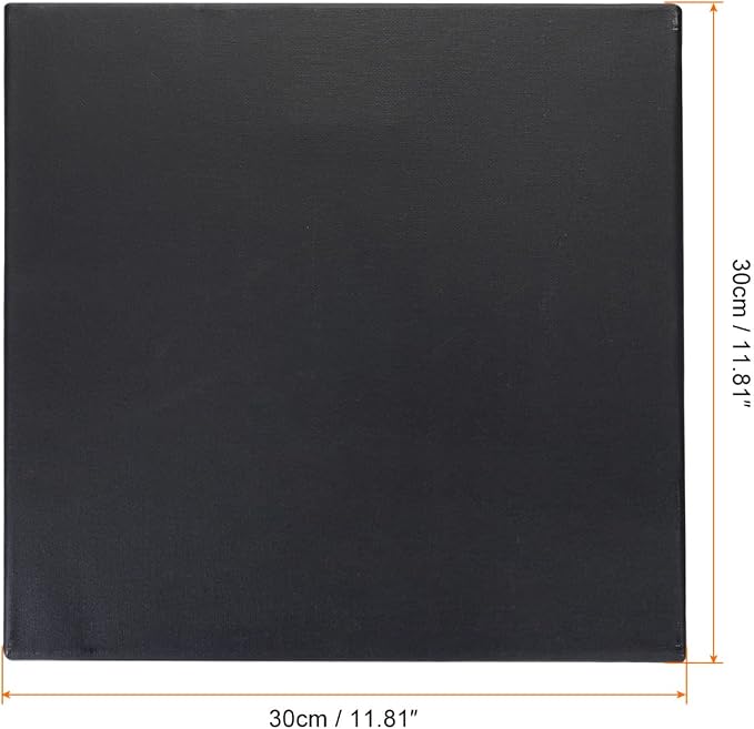 PATIKIL Paint Canvases Panel for Painting, 2 Pack 12x12 Inch Square Wood Frame Stretched Blank Art Board Panels for Acrylic, Oil, Tempera Painting, Black