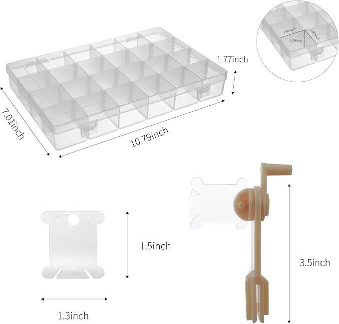 Rumhut 2 Pack Embroidery Floss Organizer with 216 Pcs Embroidery Floss, Floss Windern and Floss Number Stickers for Craft DIY Embroidery Sewing Storage