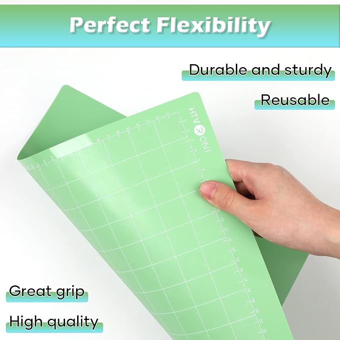 HTVRONT Cutting Mats 12x12, 2 Pcs, Compatible with Cricut Maker/Explore | Standard Light 2 Grip Variety Sticky Mats & Accessories, Compatible with Maker 4/3, Explore 5/4/3, Air 2/One