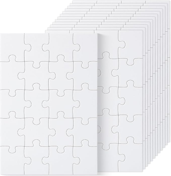 Mr. Pen- Blank Puzzle Bulk, 13 Pack, 20 Pieces/Pack, 5.5 x 8.1 Inch, White