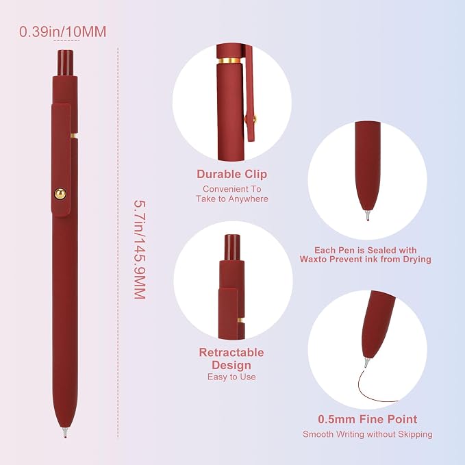 Ddaowanx Colored Gel Pens,0.5mm Fine Point Smooth Writing Color Ink Pens
