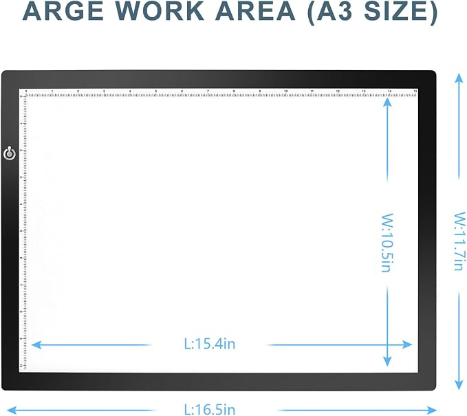 LitEnergy A3 Copy Light Board Tracing Box, Ultra-Thin Adjustable Drawing Tablet USB Power Artcraft LED Tracer Pad for Diamond Art Painting Accessories, Streaming, Sketching, Animation, Stenciling