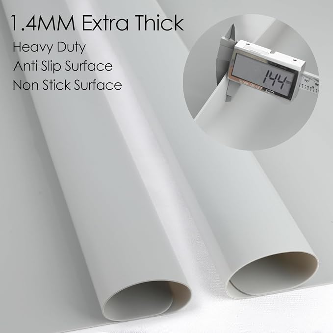 Extra Large Silicone Mat, 31.5x16.9 Silicone Placemats for Kids, Gray Large Silicone Sheet for Crafts Heat Resistant Mat for Kitchen Counter, Non-Stick Silicone Table Mat for Dough and Pastry