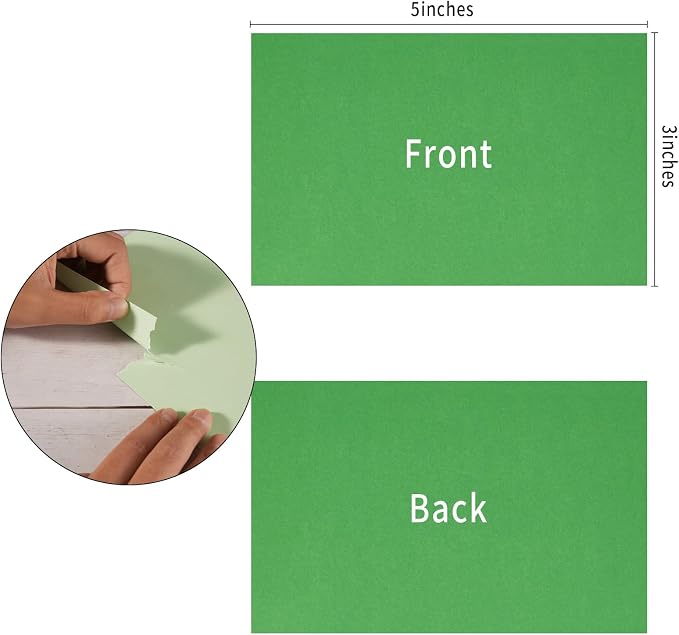 100 Pack Colorful Thick Paper Cardstock Blank Colored Cards Stock, 3x5