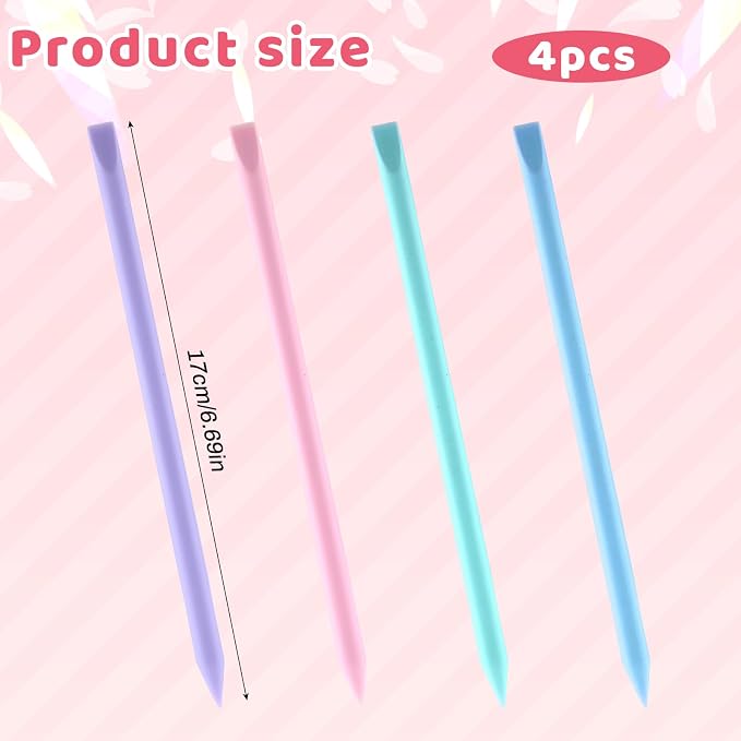 4PCS Silicone Mixing Sticks, Reusable Epoxy Resin Stir Stick Colored Mixing Sticks for Paint, Mix Resin, Arts, Crafts, Handmade Crafts, 4 Colors