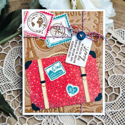 Patchwork Travel Suitcase Metal Cutting Dies for Card Making