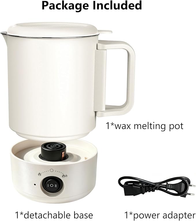 27 OZ Electric Wax Melter Pot Kit with Pour Spout for DIY Candle & Soap | Dual Power 300W and 600W,Compact&Foldable,Making for Beginners, Adults, Pros, Fits Soy Beeswax Paraffin