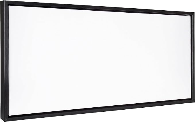 Kate and Laurel Sylvie Blank Canvas Wall Art, 18x40 Black, Modern, Framed for Paint-Your-Own Art