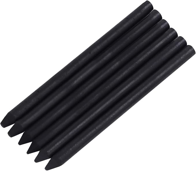 6 Pcs Soft Medium Hard 5.6mm Charcoal Lead Refills Mechanical Pencil Lead Professional Artist Sketch Pencil Refills Automatic Graphite Pencil Lead Refills for Students Drawing Sketching Art Supplies