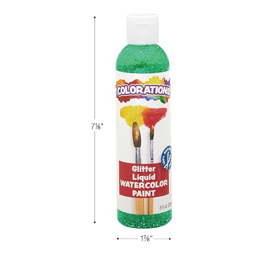Colorations Paraben-Free Glitter Liquid Watercolor Paint, Vibrant Red