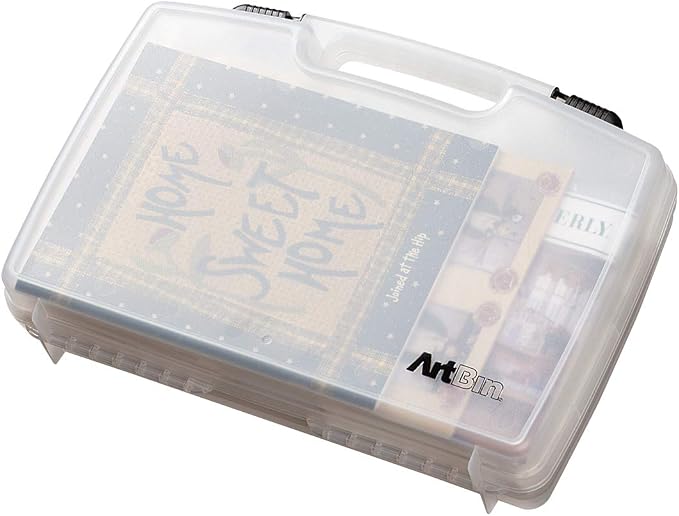 ArtBin 8017AB 17 inch Quick View Carrying Case, Portable Art & Craft Organizer with Handle, [1] Plastic Storage Case, Translucent